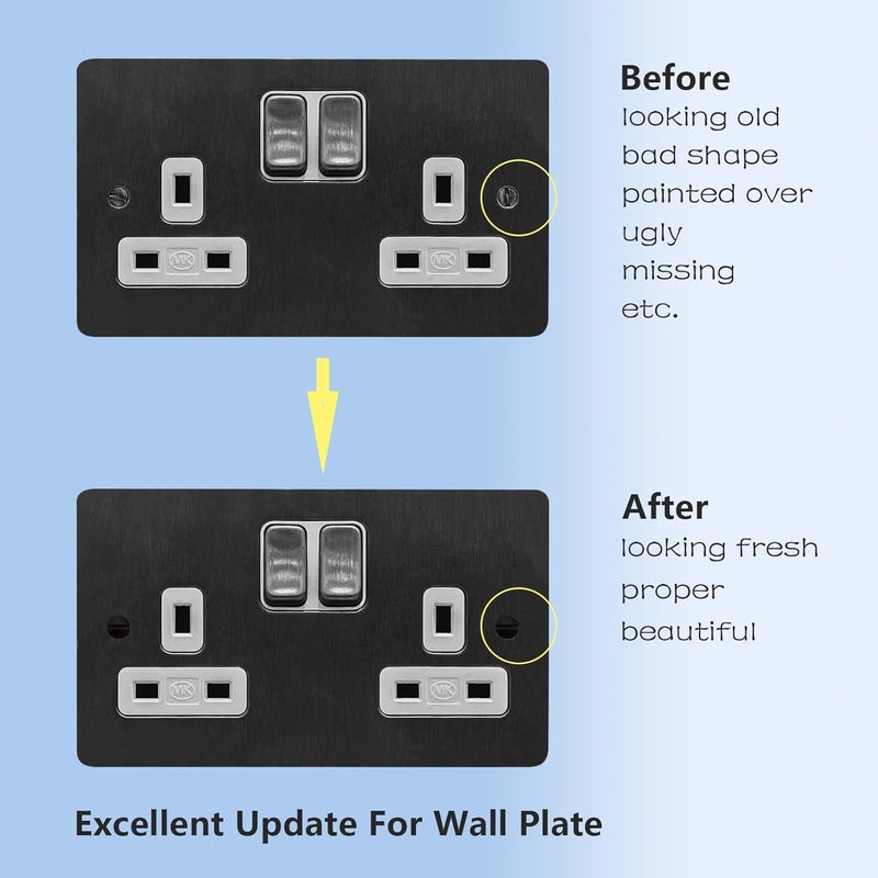 Taezn Black Wall Plate Screws, 100 Pieces Outlet Screws 4 Length Sizes 6-32 Thread Switch Plate Screws Perfect Replacement with Outlet Cover and Light Plate - Image 4